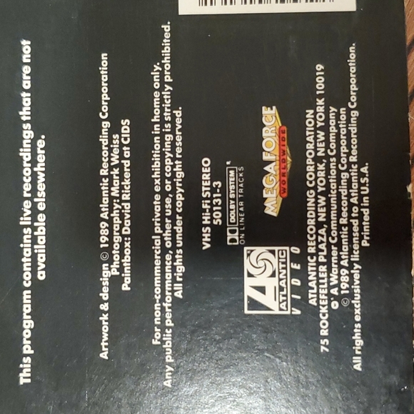 Frehley's Comet "Live...+4'  VHS tape Kiss hits and solo dated 1989 - Picture 4 of 7